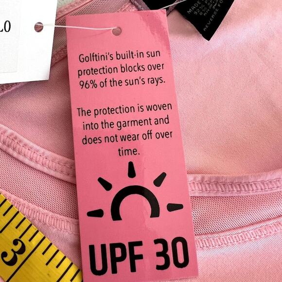Golftini Golf Top Polo Shirt Women Medium Pink Long Sleeve UPF 30 Sun Protection - Picture 9 of 13